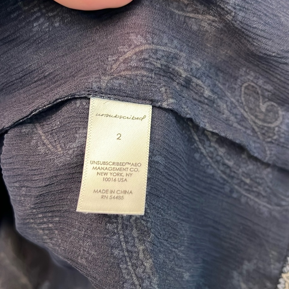 UNSUBSCRIBED SILK PAISLEY OVERSIZED BOHO BLOUSE SIZE 2 - Picture 8 of 16